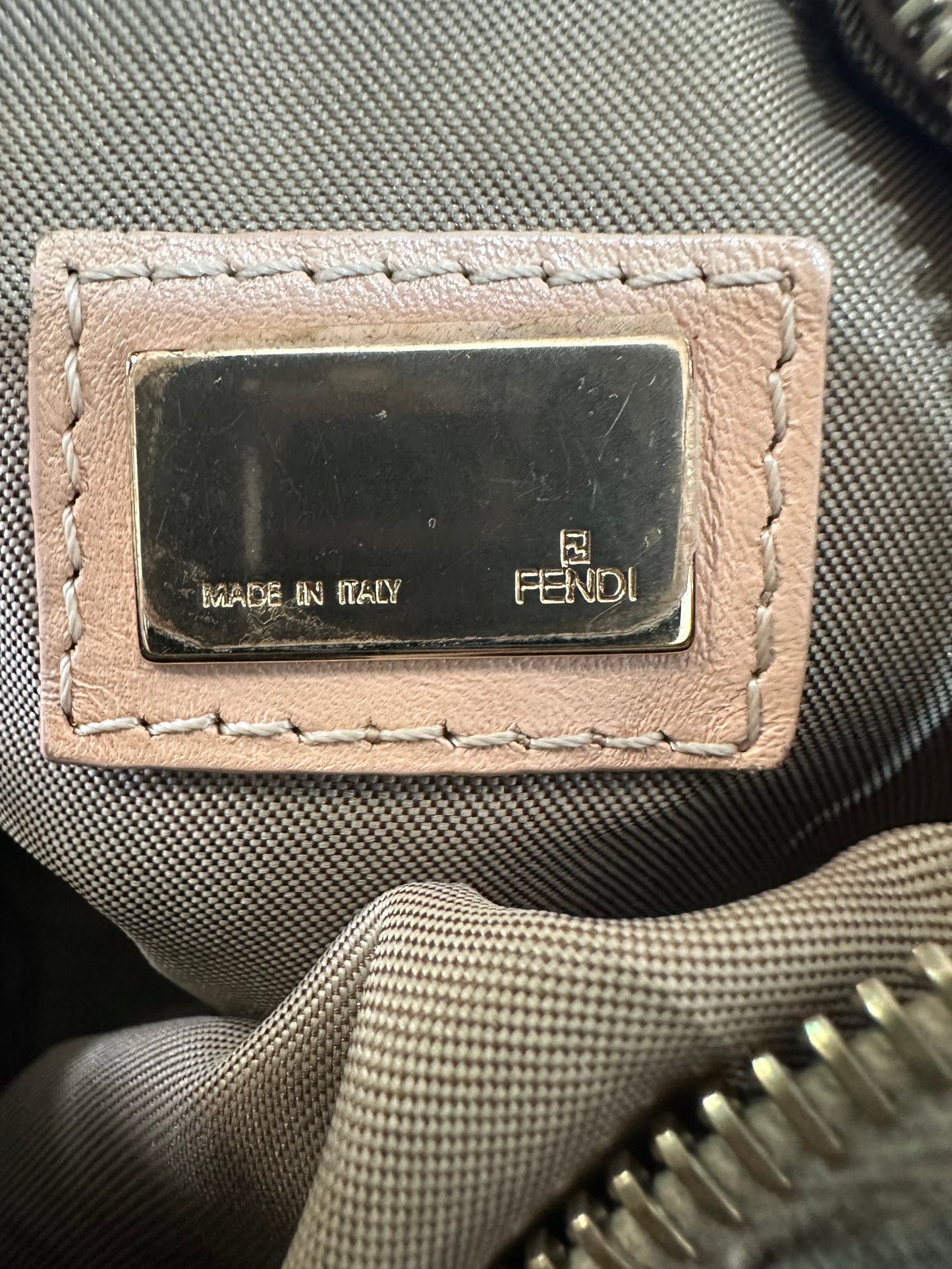 Fendi Pink Zucchino Canvas Small Forever Bauletto Boston Bag