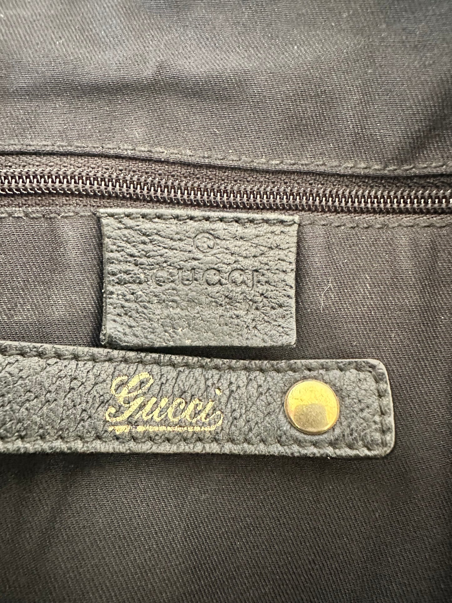 Gucci Black/Navy Blue GG Canvas and Leather Abbey Tote