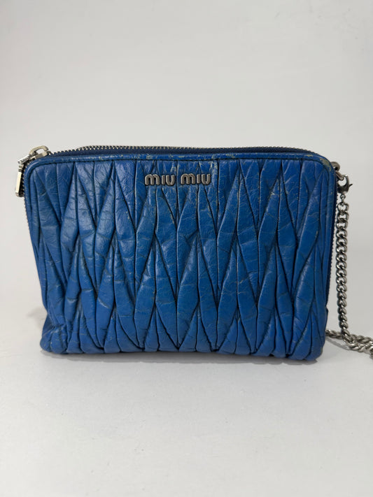 Miu Miu Matelassé Leather Chain Crossbody Bag
