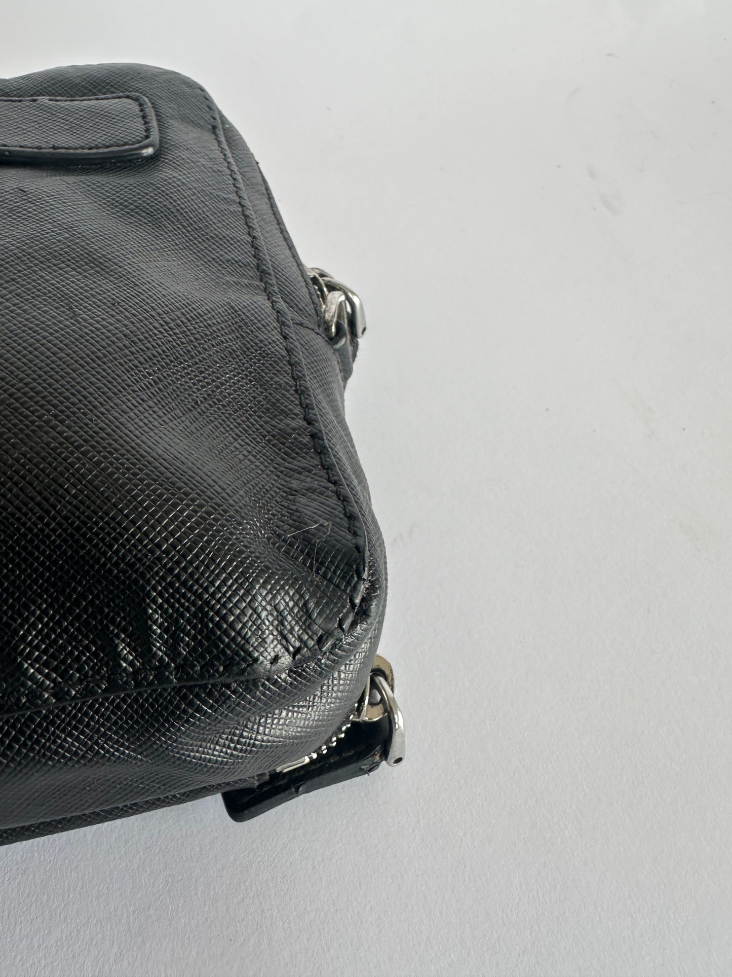 PRADA Black Leather Travel Clutch
