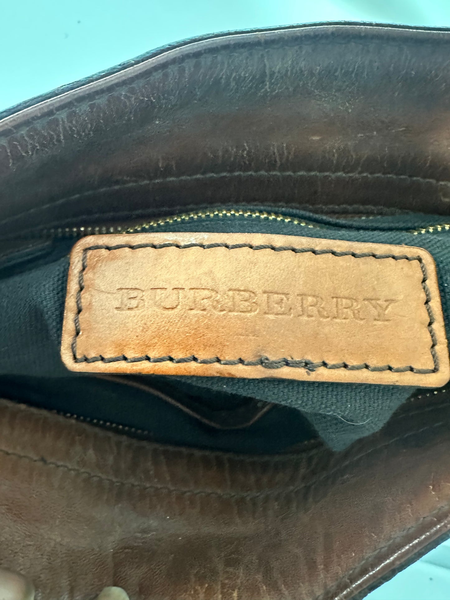 Burberry Brown House Check Canvas and Leather Dutton Hobo
