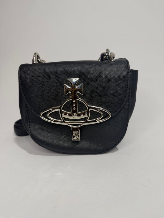 Vivienne Westwood Black Orb Chain Shoulder Bag