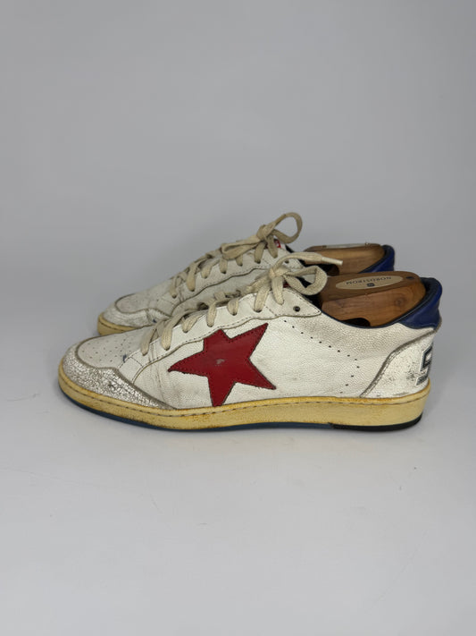 Golden Goose Ball Star Distressed Leather Sneakers White Size 40 EU/ 7 US/ 8 US