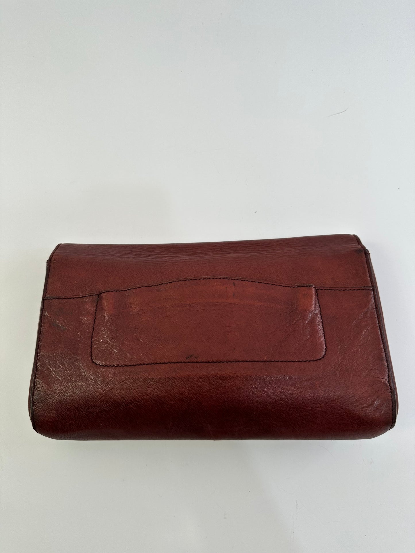 Yves Saint Laurent Burgundy Leather Clutch