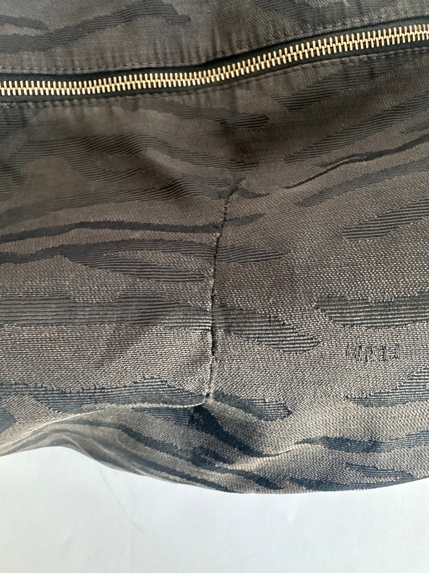 Fendi Animal Style Purses Black Tiger Print Canvas Leather Bag