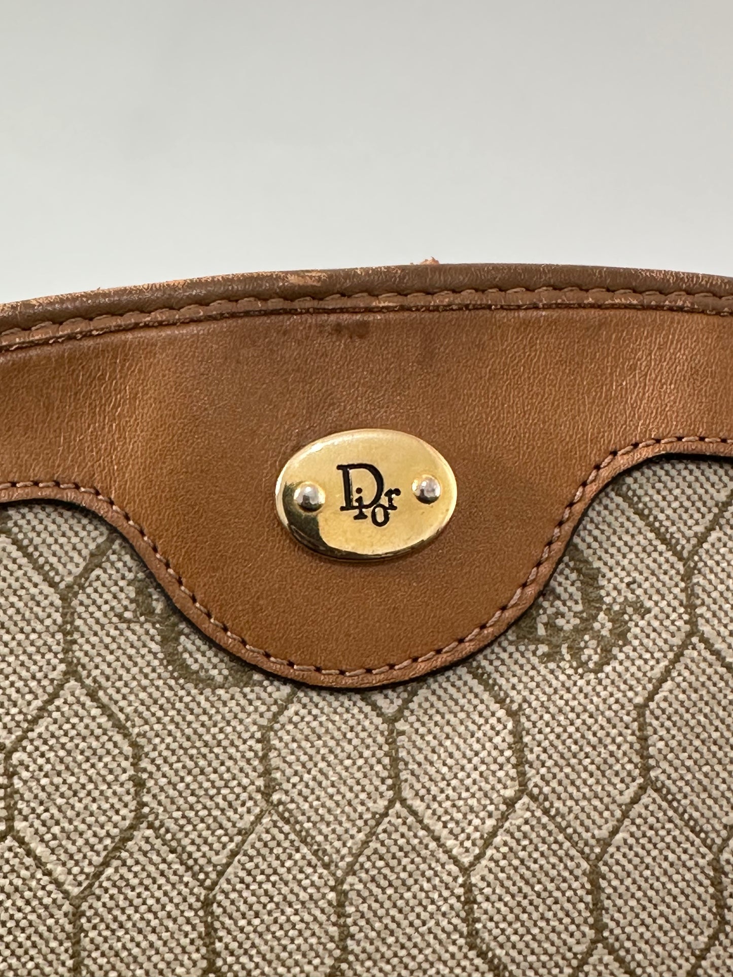 CHRISTIAN DIOR Honeycomb Pattern Clutch Bag Second Pouch