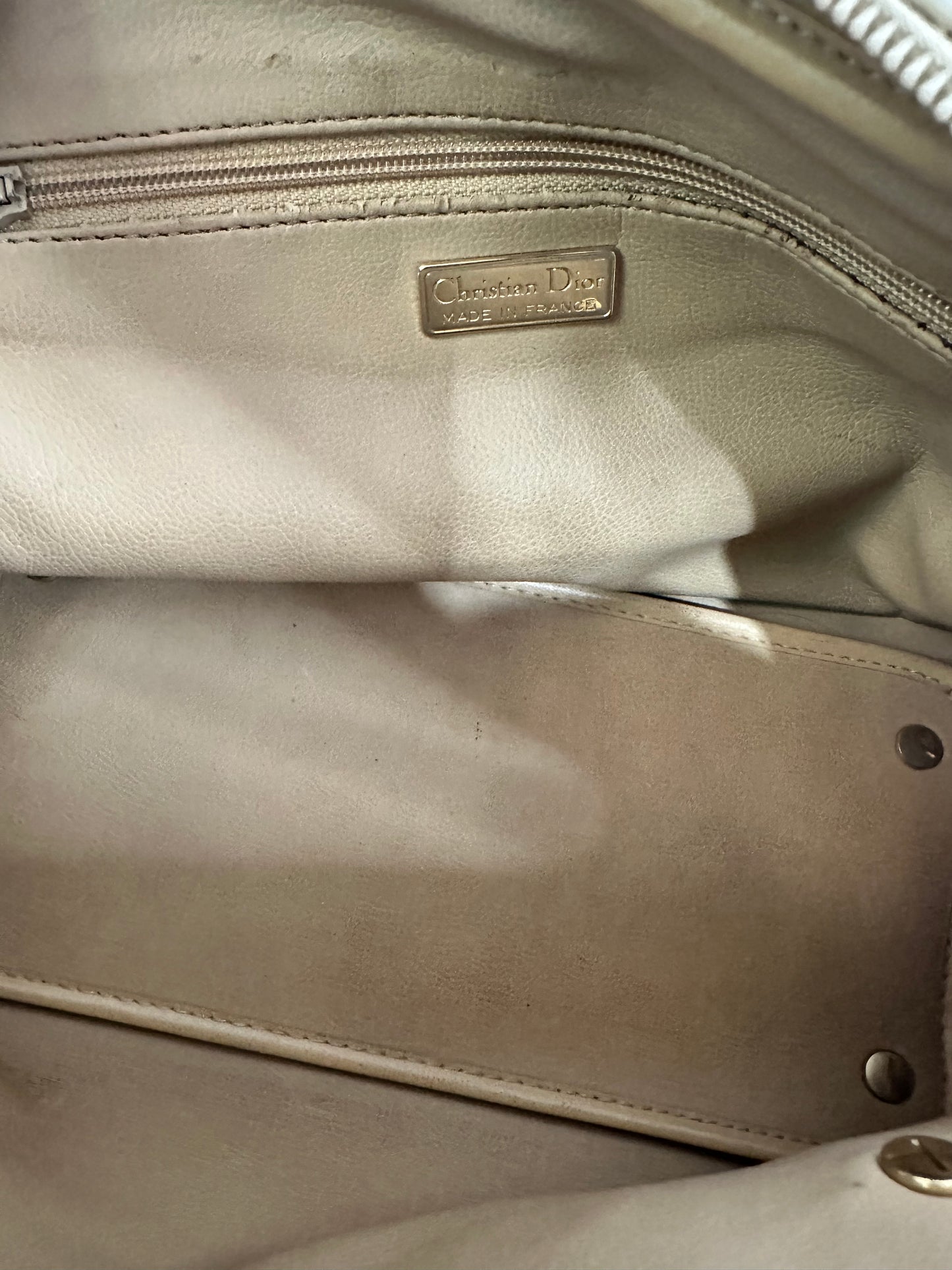 Vintage Christian Dior Leather Top Handbag