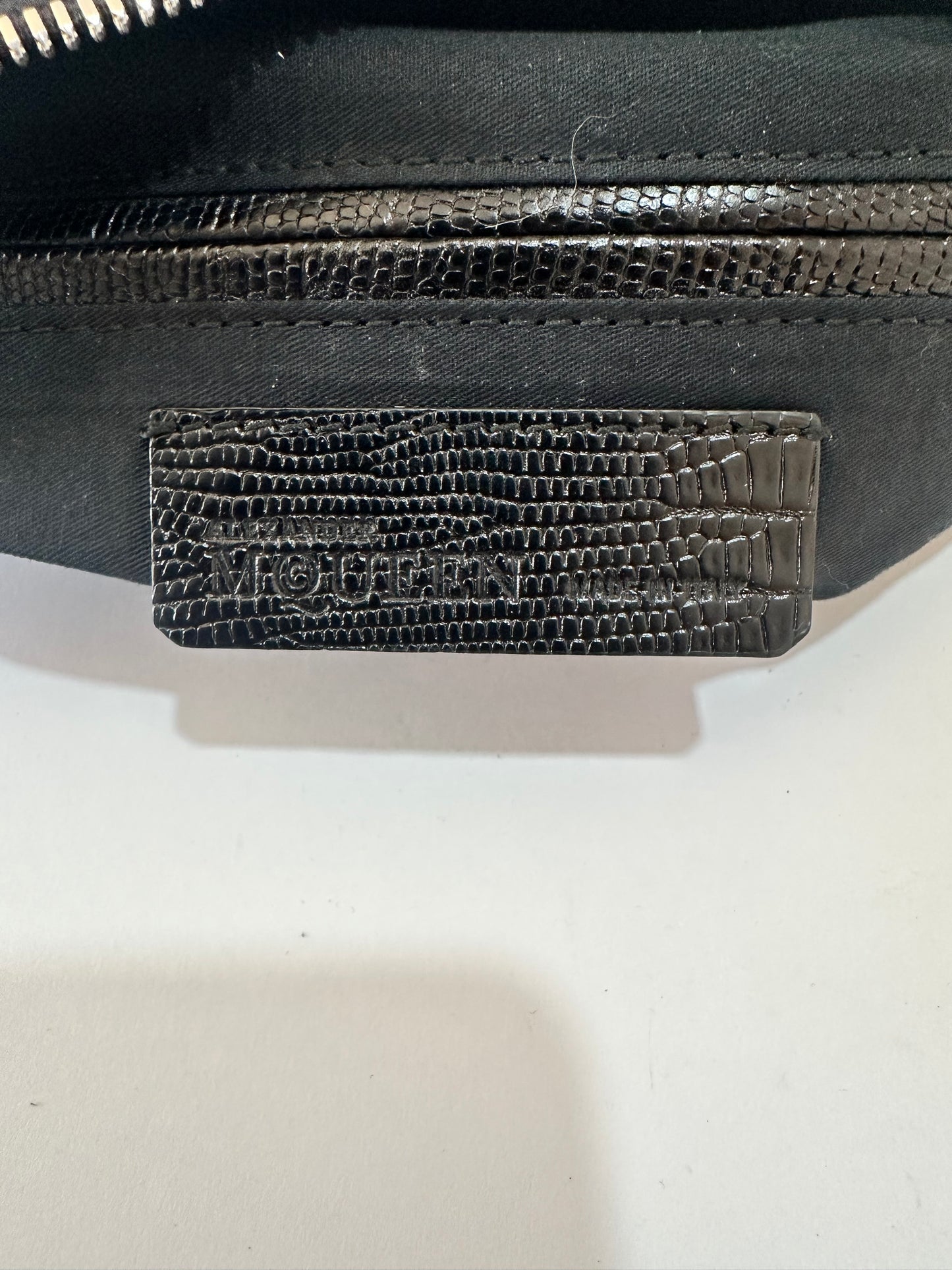 Alexander McQueen Black Leather Medium De Manta Studded Clutch