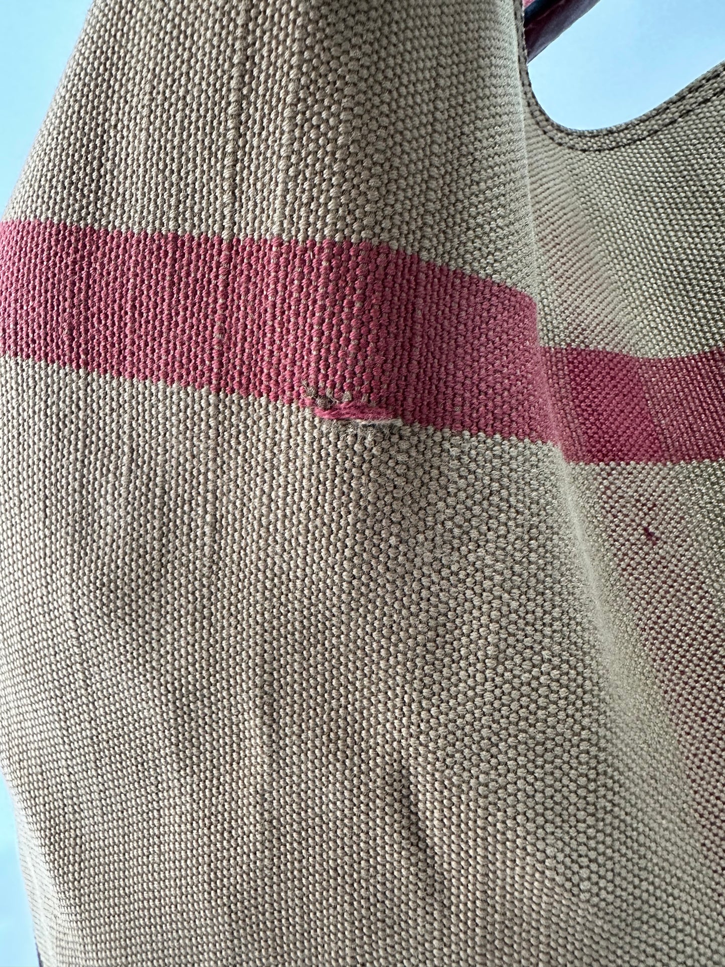 BURBERRY Canvas Mega Check Medium Ashby Hobo Saddle