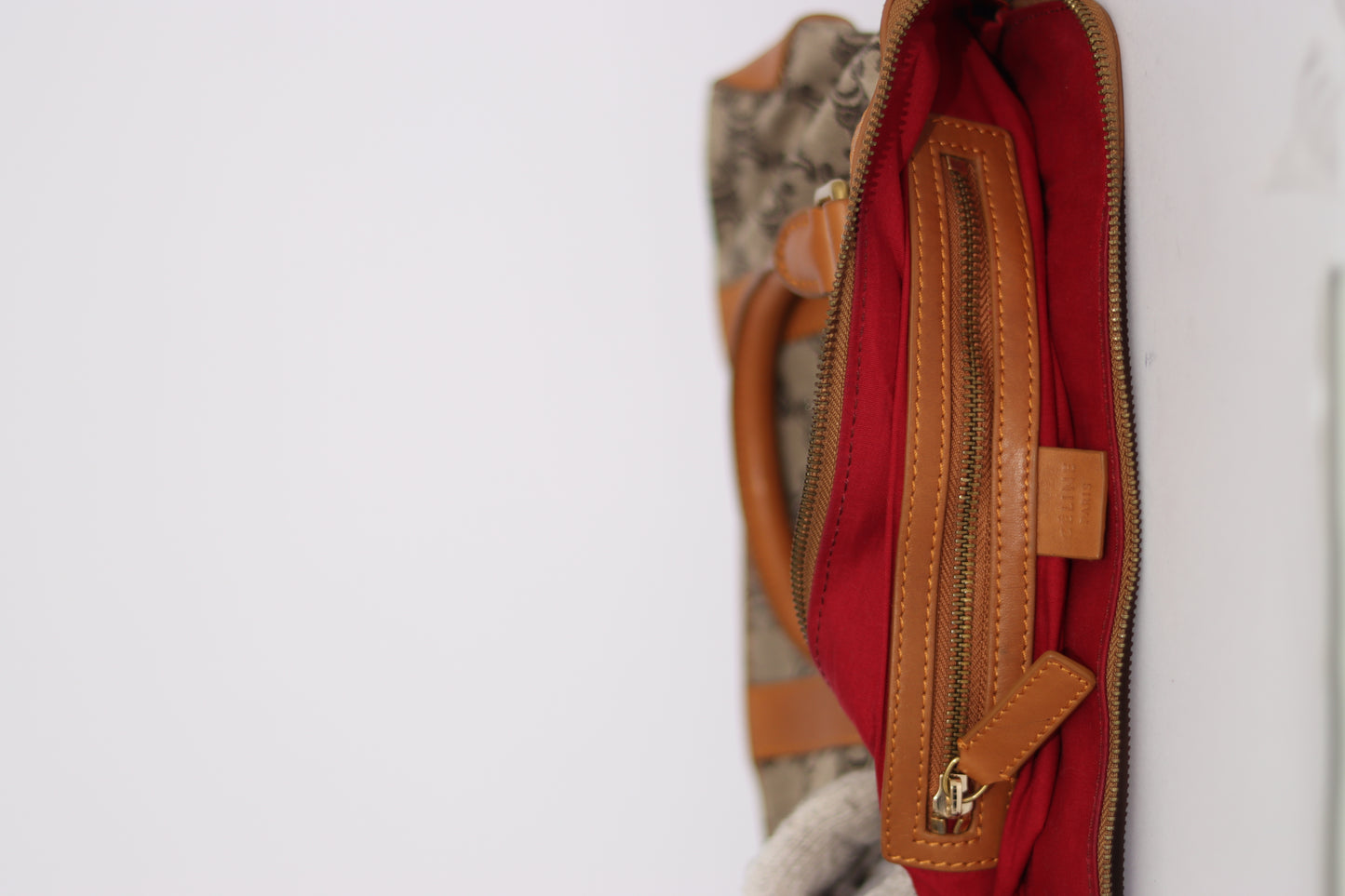 Celine Triomphe Canvas Hand Bag Gray Grey