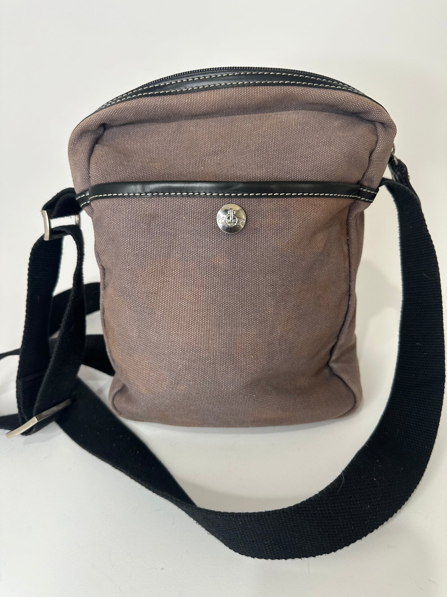 VIVIENNE WESTWOOD Canvas Crossbody Bag in Brown