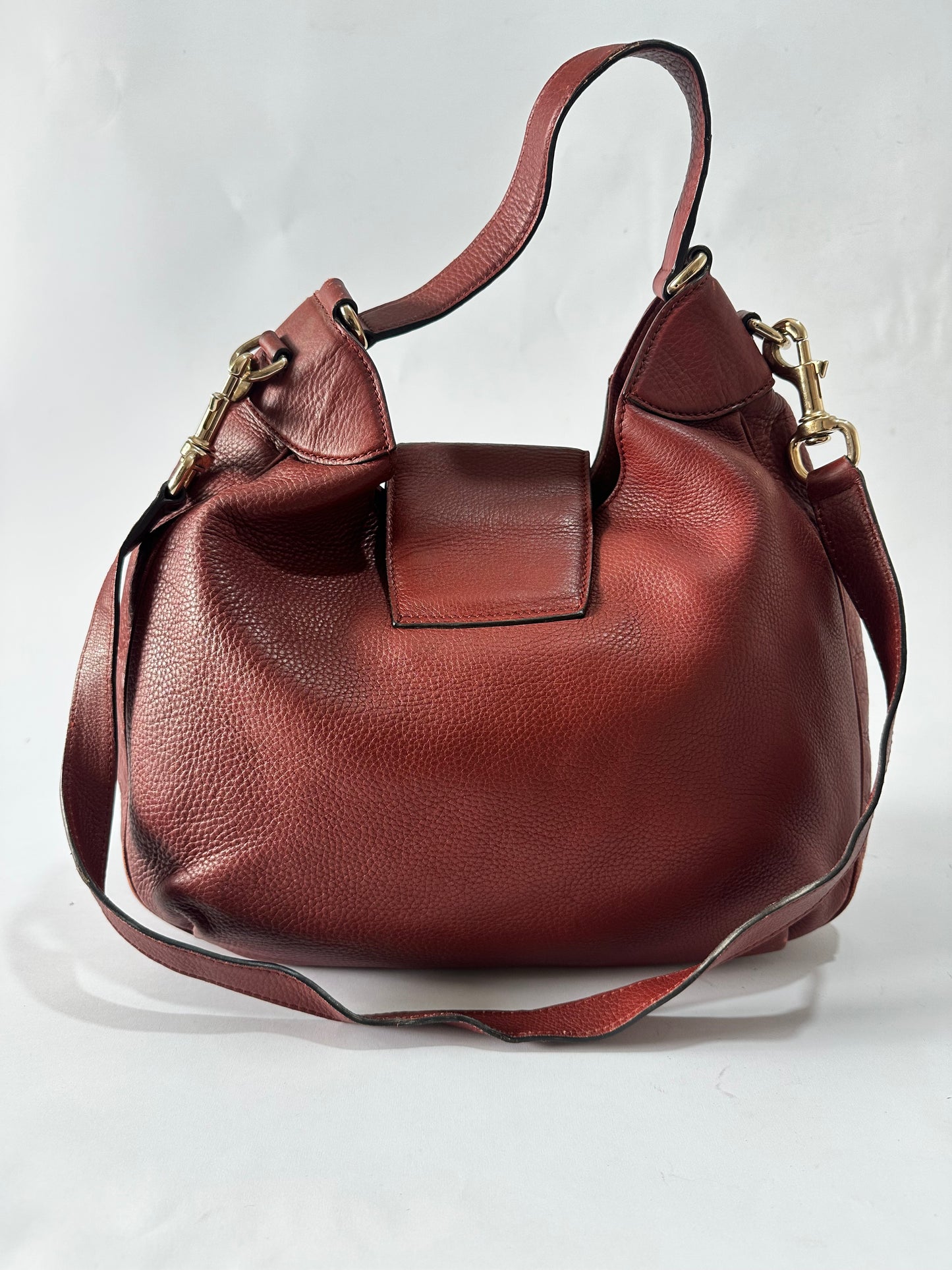 GUCCI
Calfskin Web Medium Dressage Hobo Red