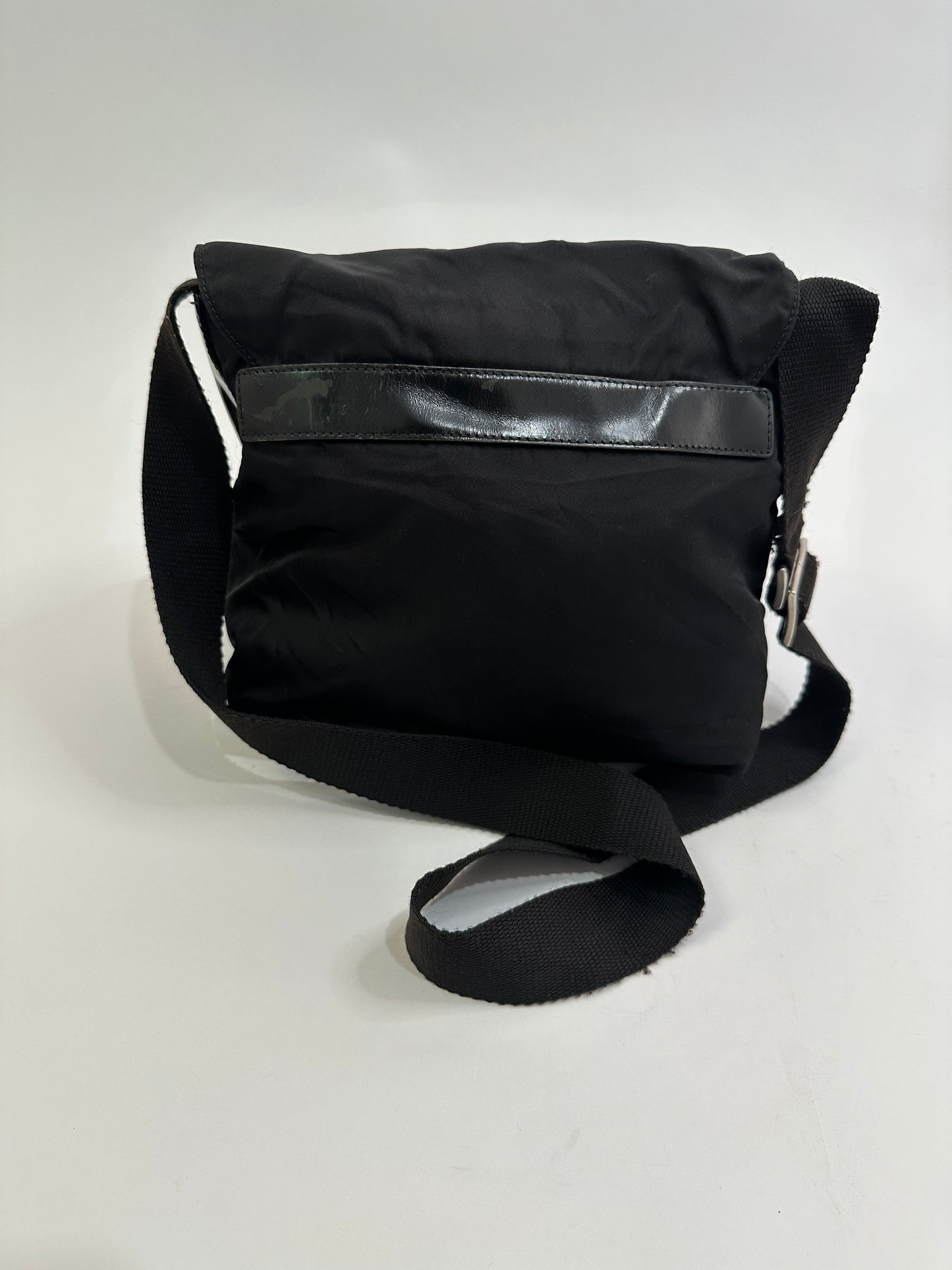 PRADA Unisex Tessuto Nylon Messenger Bag Black