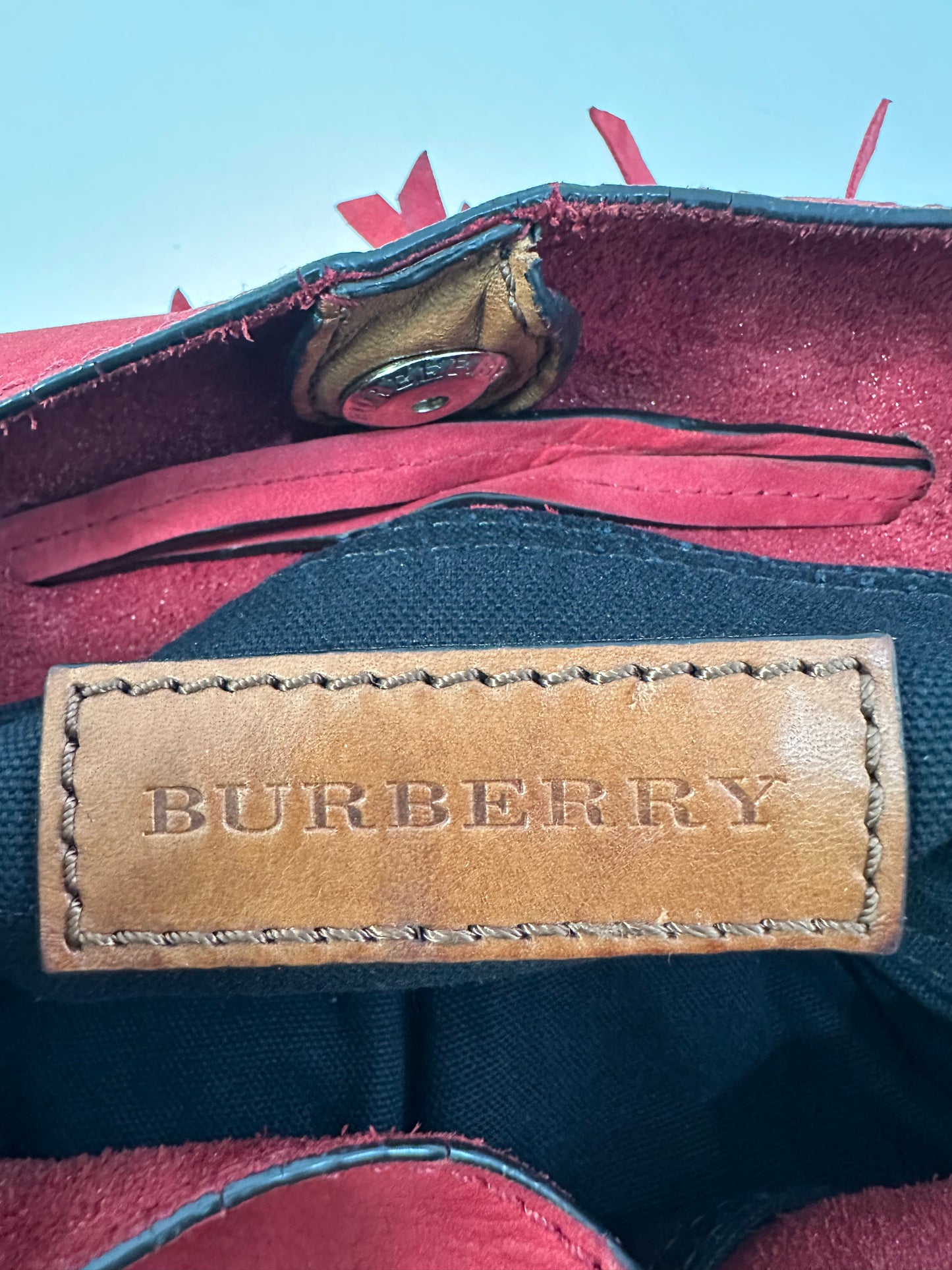BURBERRY Small Belgrove Fringe Bucket Bag