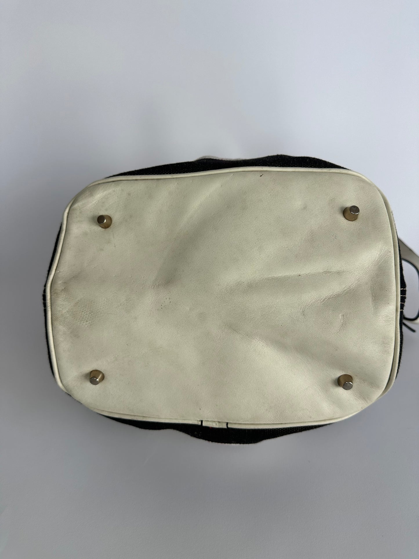 BURBERRY Ashby Medium Bucket Bag Check White