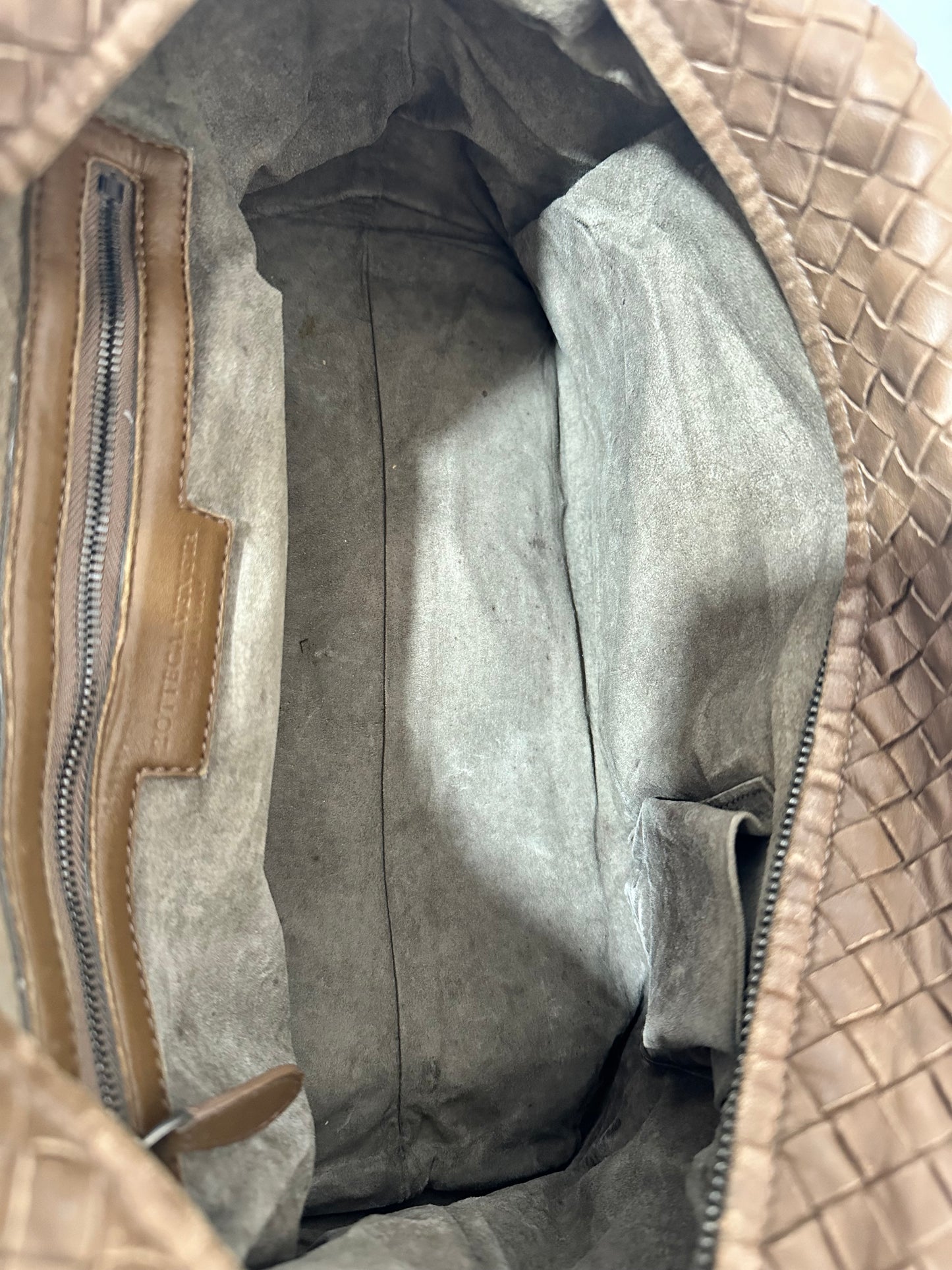 Bottega Veneta Brown Intrecciato Leather Zip Satchel