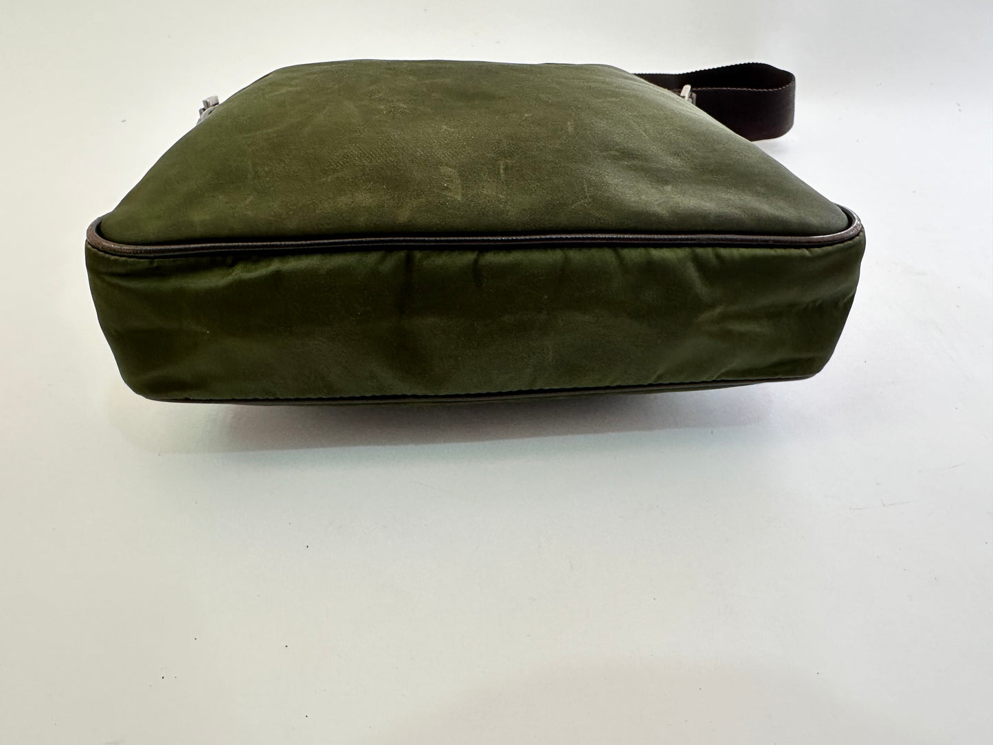 PRADA Tessuto Nylon Flat Messenger Bag Green