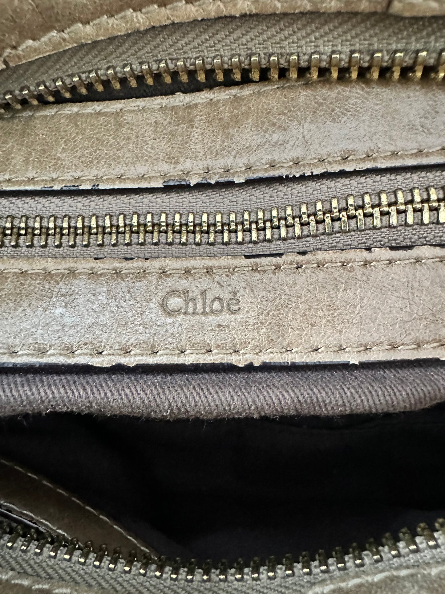 Chloe Metallic Brown Leather Small Ethel Satchel