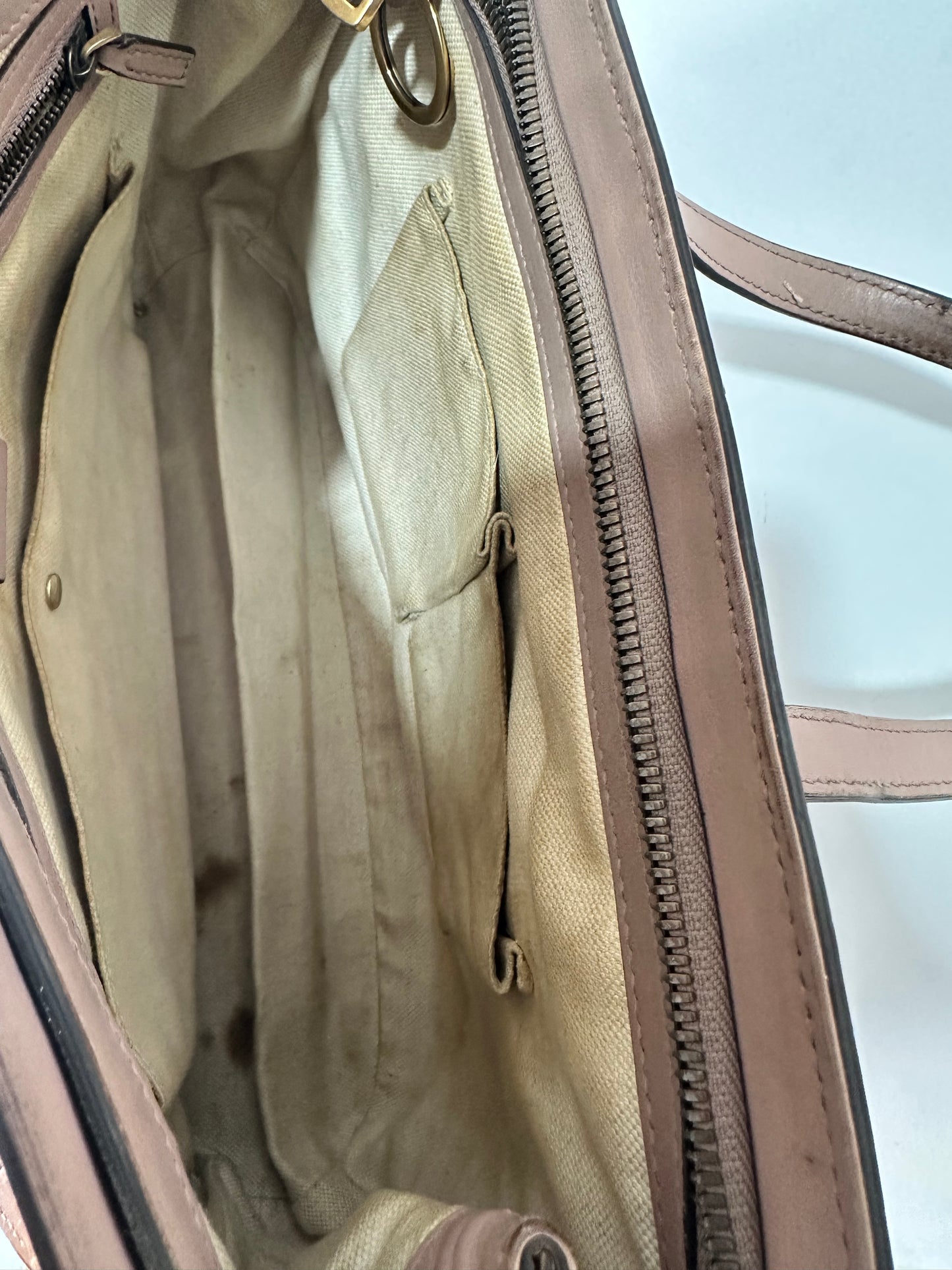 Gucci Old Rose Patent Leather Bright Bit Tote