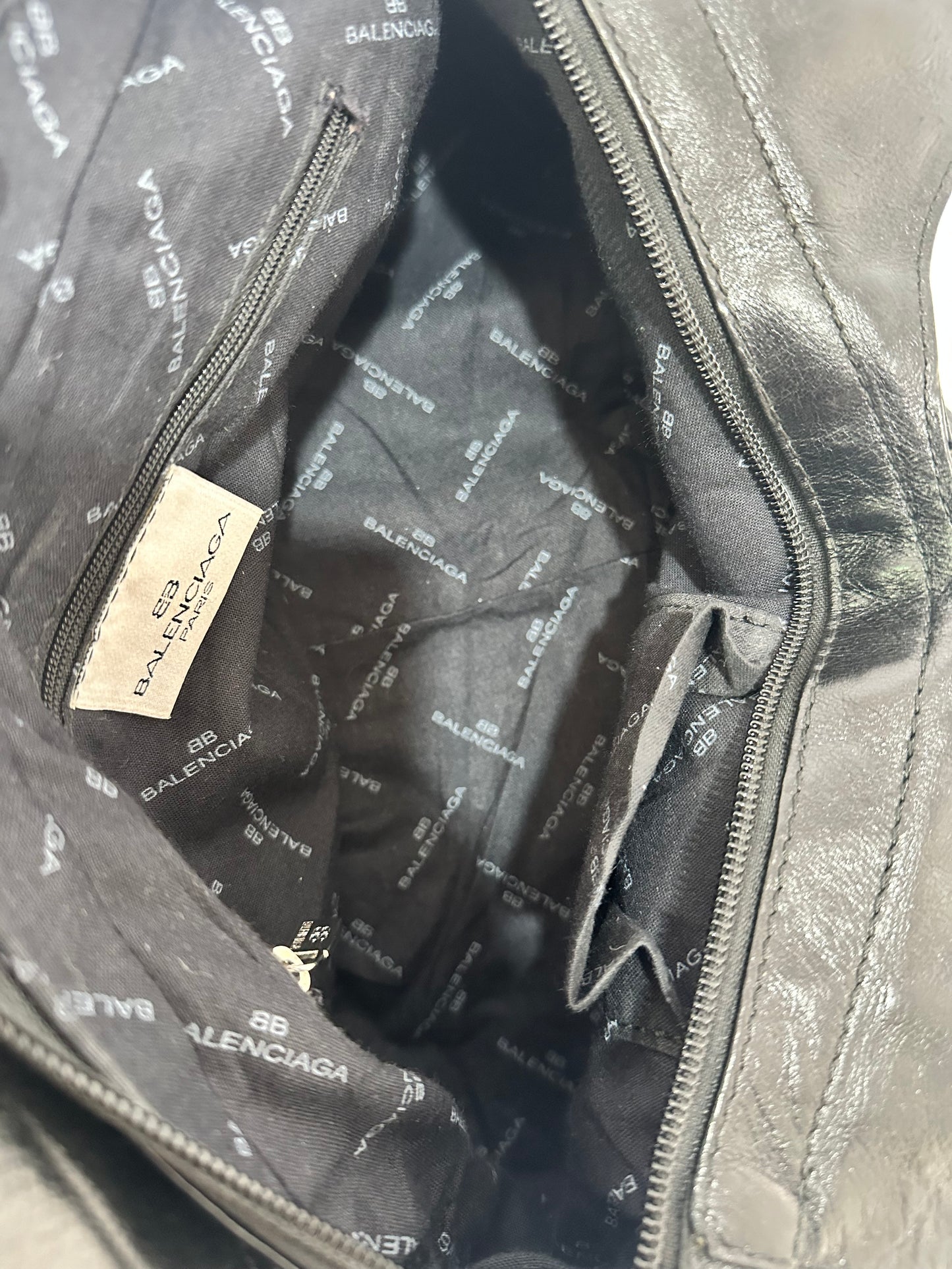 Vintage Balenciaga Black Leather Shoulder Bag