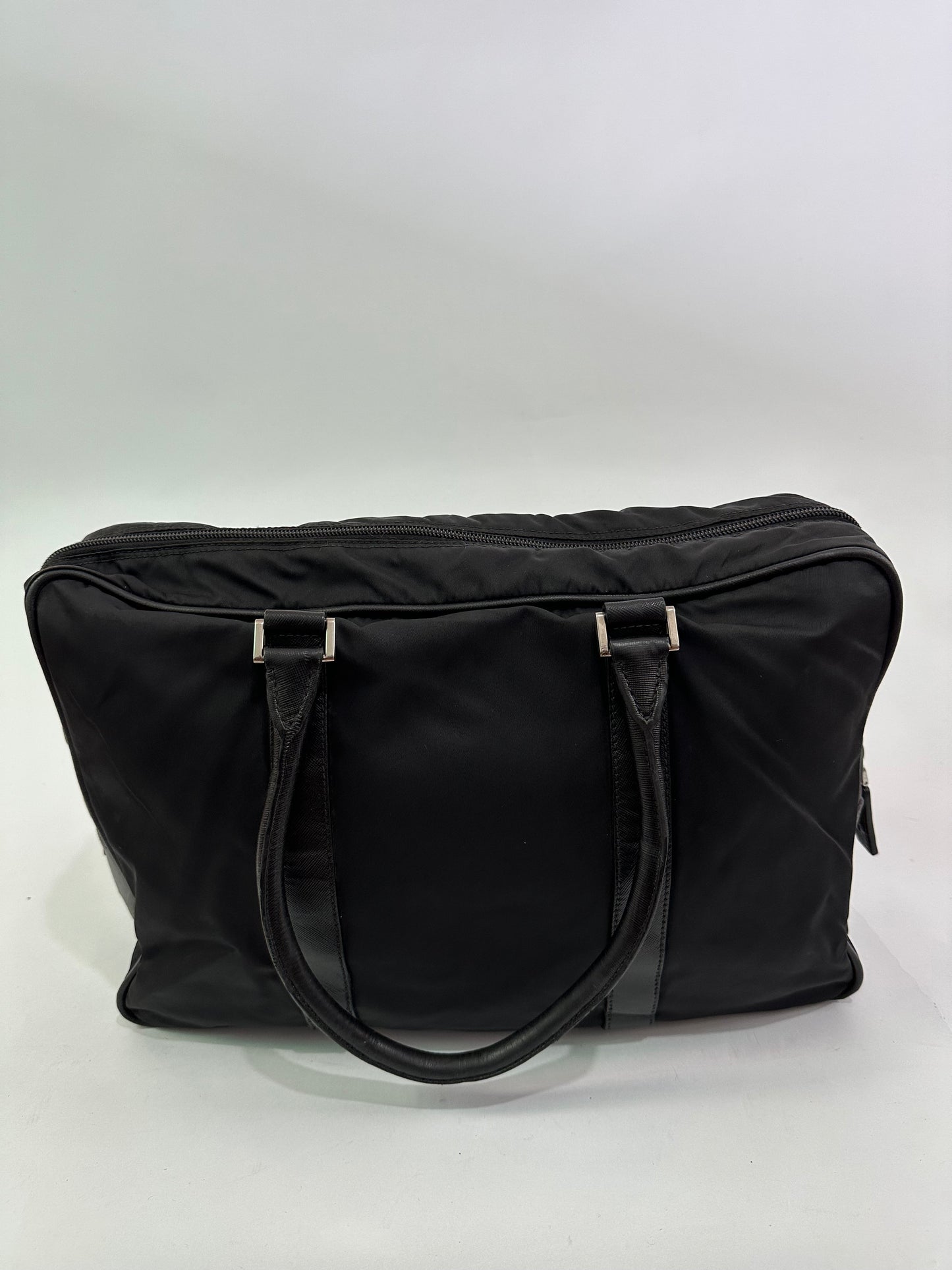 Prada Black Nylon and Saffiano Leather Briefcase