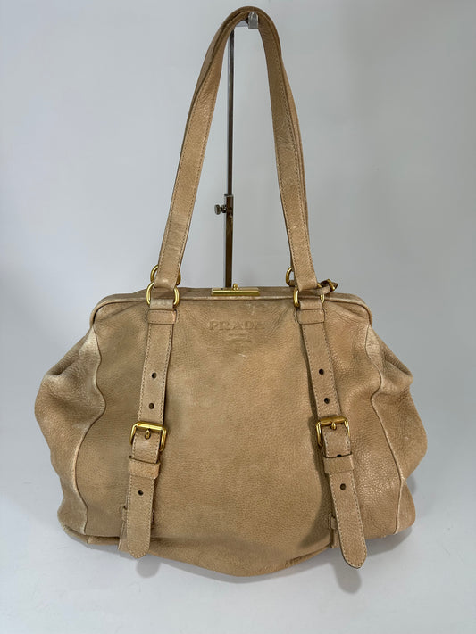 PRADA Lux Vitello Cervo Tote Bag