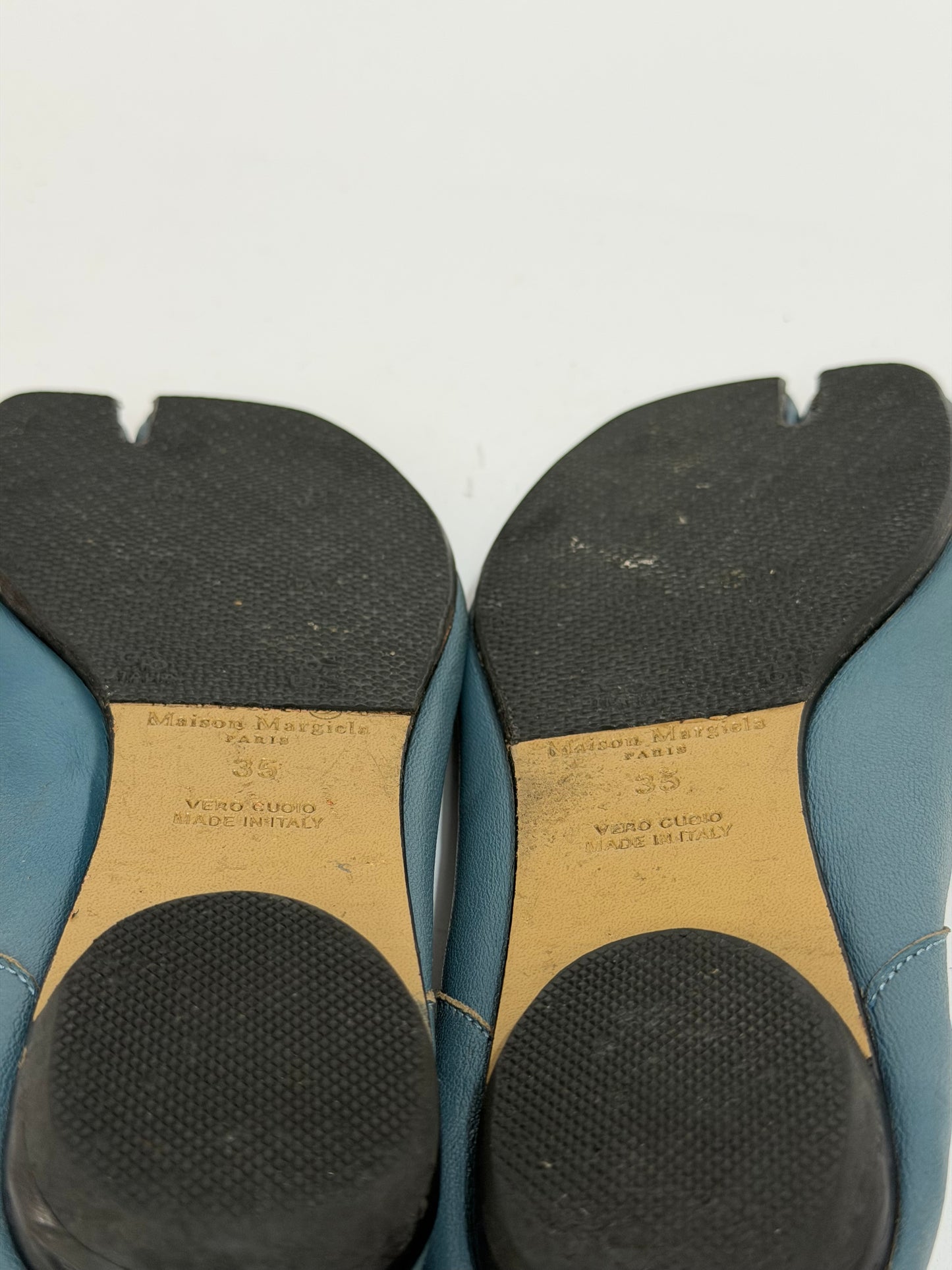 Maison Margiela Tabi Ballet Flats Blue Leather Split-Toe EU 35EU/ 5US