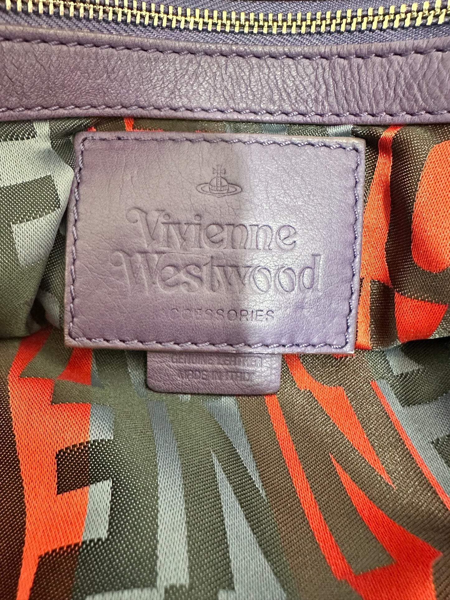 Vivienne Westwood Purple Leather Crossbody Bag