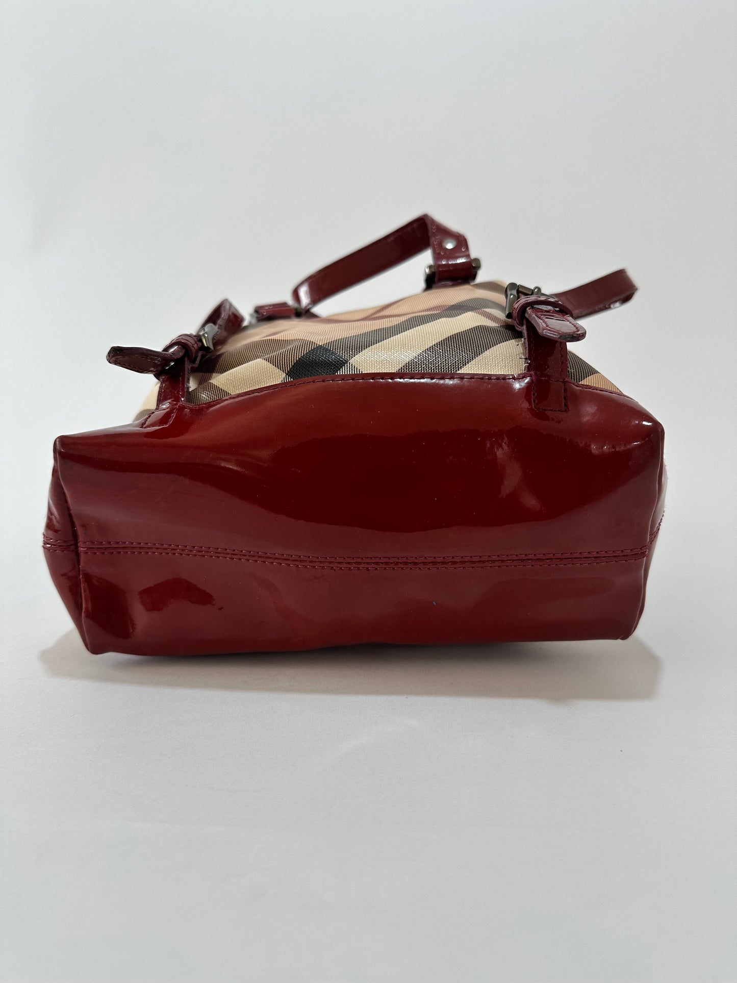 Burberry Beige/Red PVC and Patent Leather Backpack