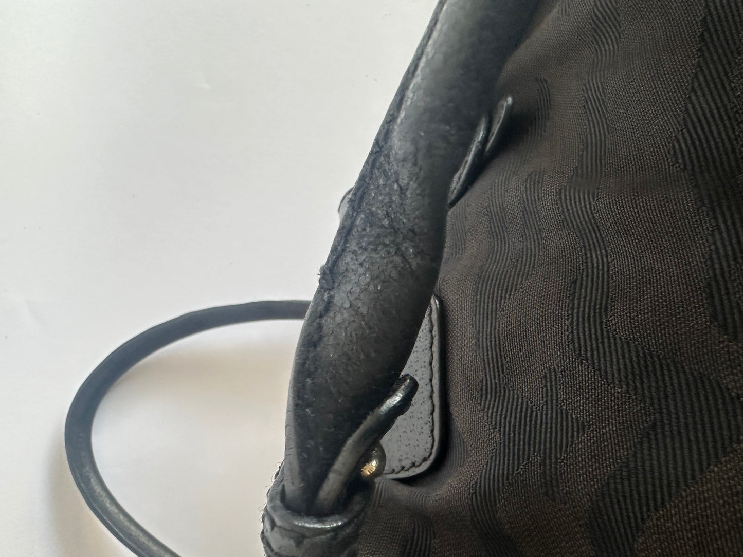 Fendi Animal Style Purses Black Tiger Print Canvas Leather Bag