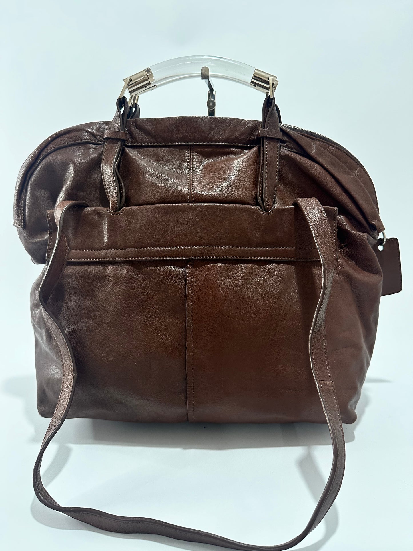 CHLOE
Brown Leather Saskia Square Tote Bag