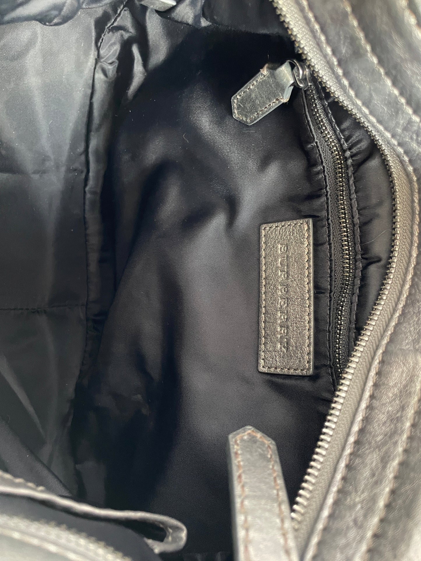 Burberry Grey Smoked Check PVC and Leather Hobo
