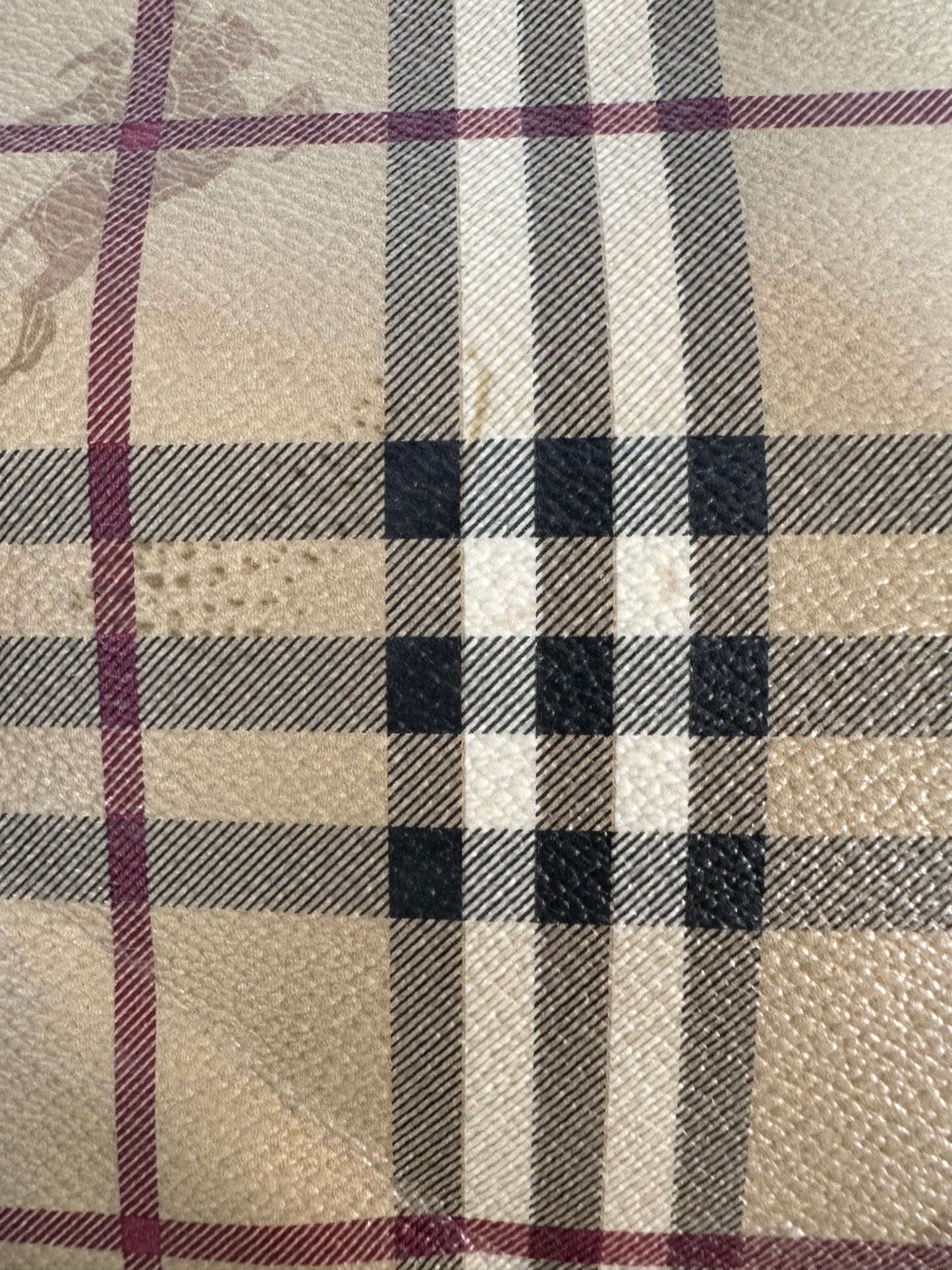 Burberry Beige/Tan Haymarket Check PVC and Leather Shoulder Bag