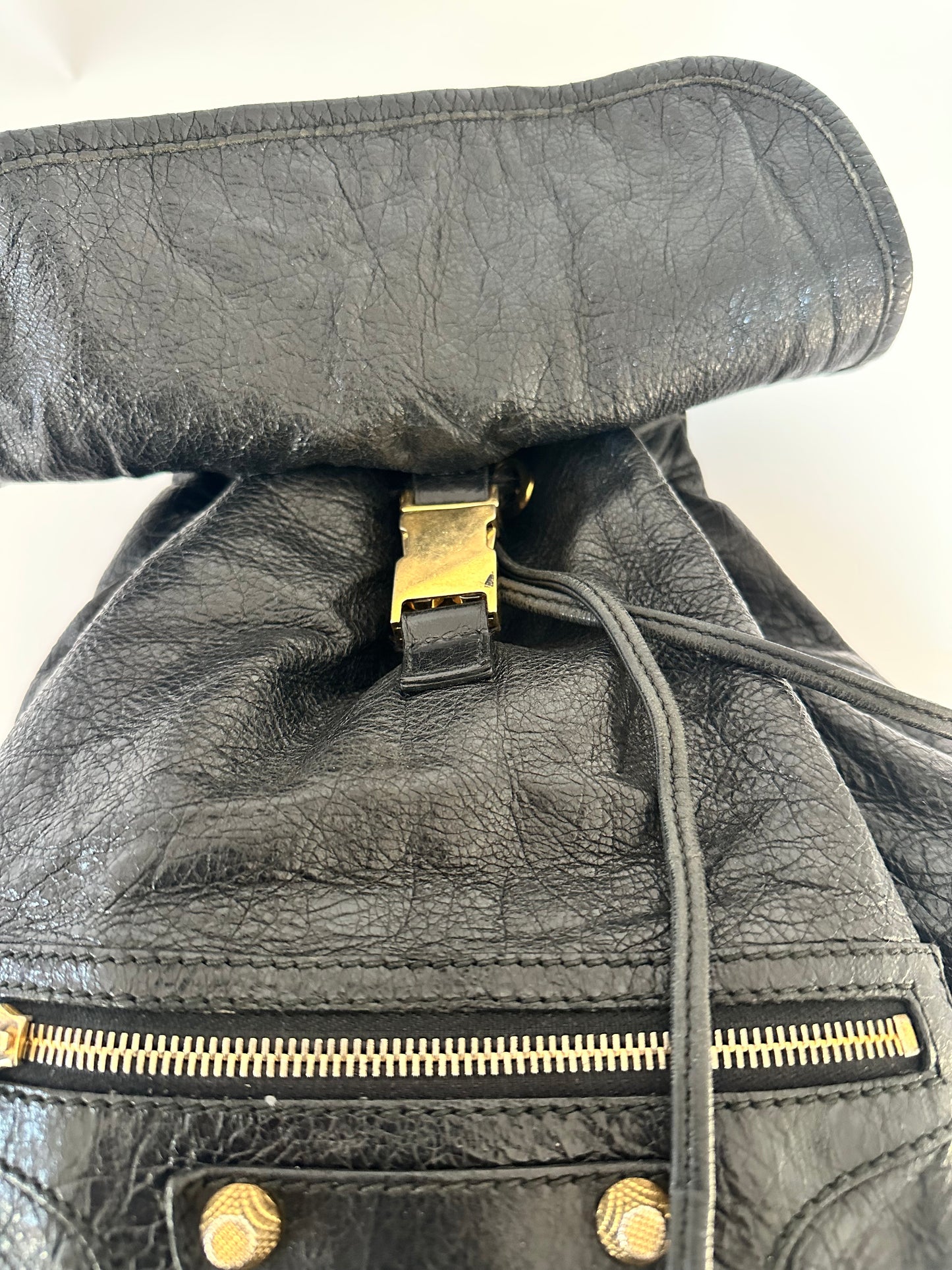 BALENCIAGA
Black Lambskin Leather Giant 12 Silver Traveller S Backpack Bag