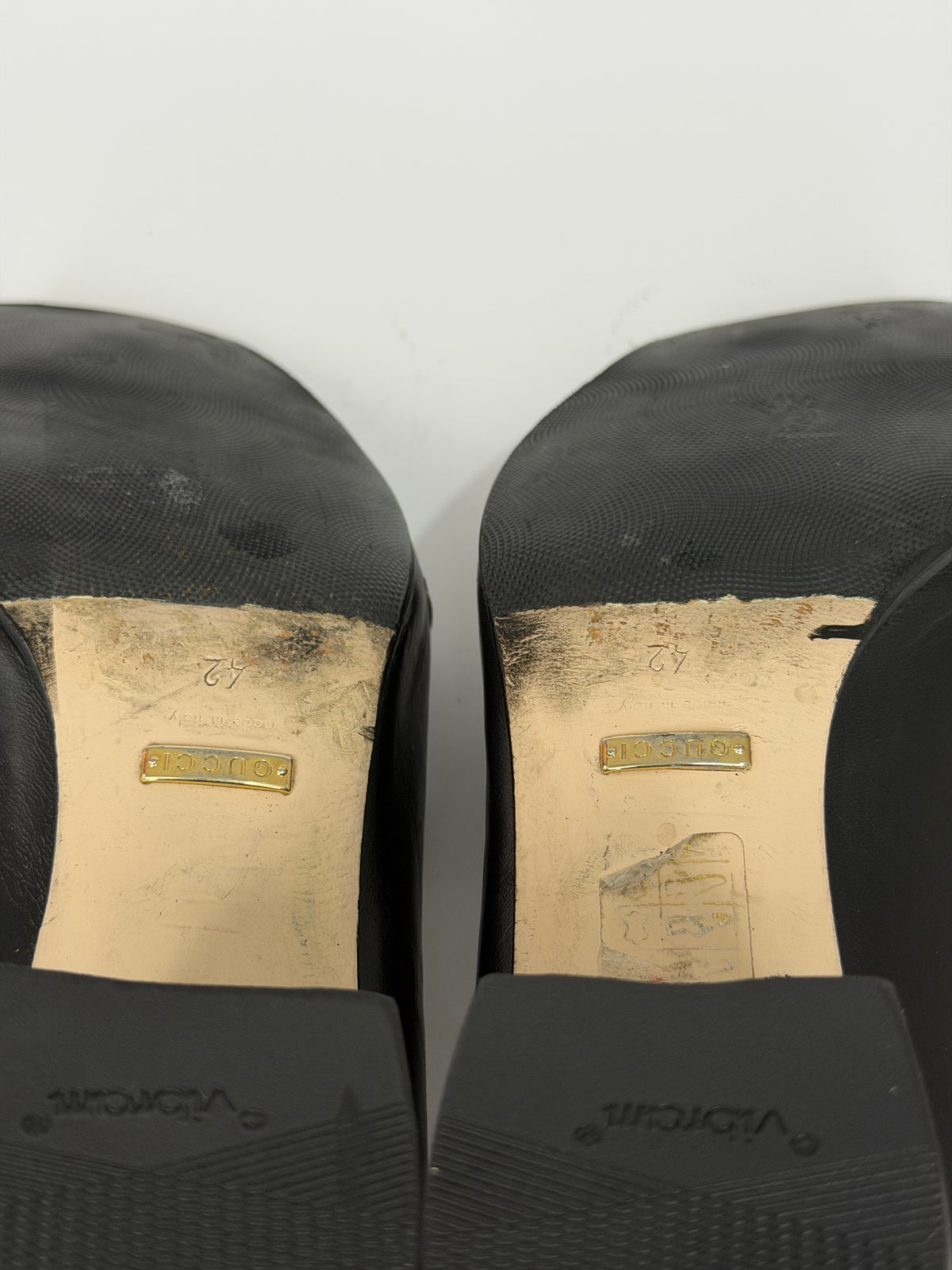 Gucci Black Leather GG Fringe Detail Loafer Pumps Size 42 EU/ 8 UK/ 12 US