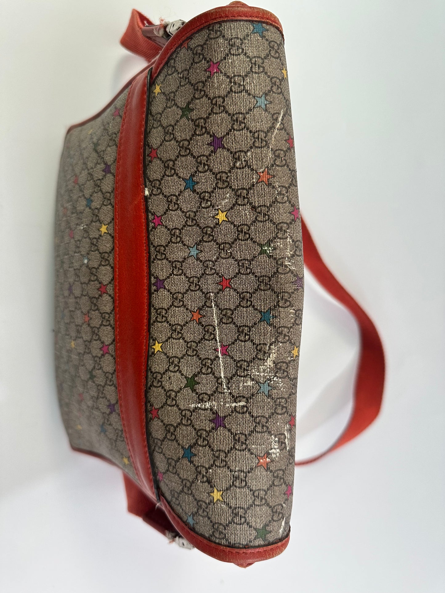 GUCCI Kids
GG Supreme Monogram Stars Medium Flap Messenger Bag Beige Orange