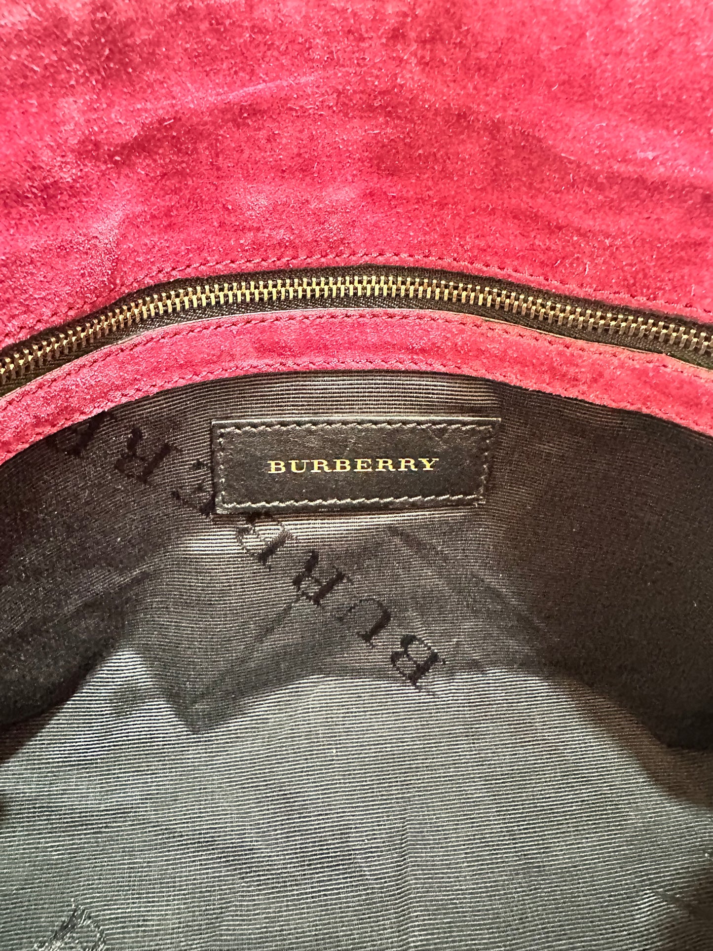 Burberry Pink Leather Mildenhall Shoulder Bag