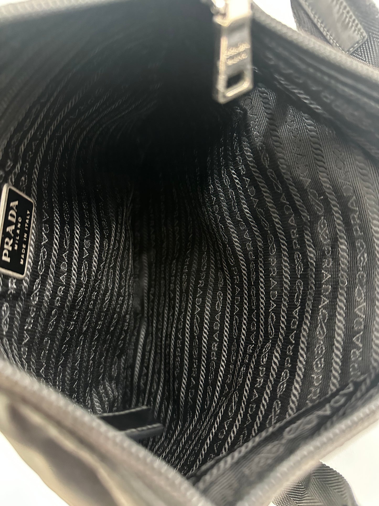 PRADA Tessuto Nylon Crossbody Bag Black