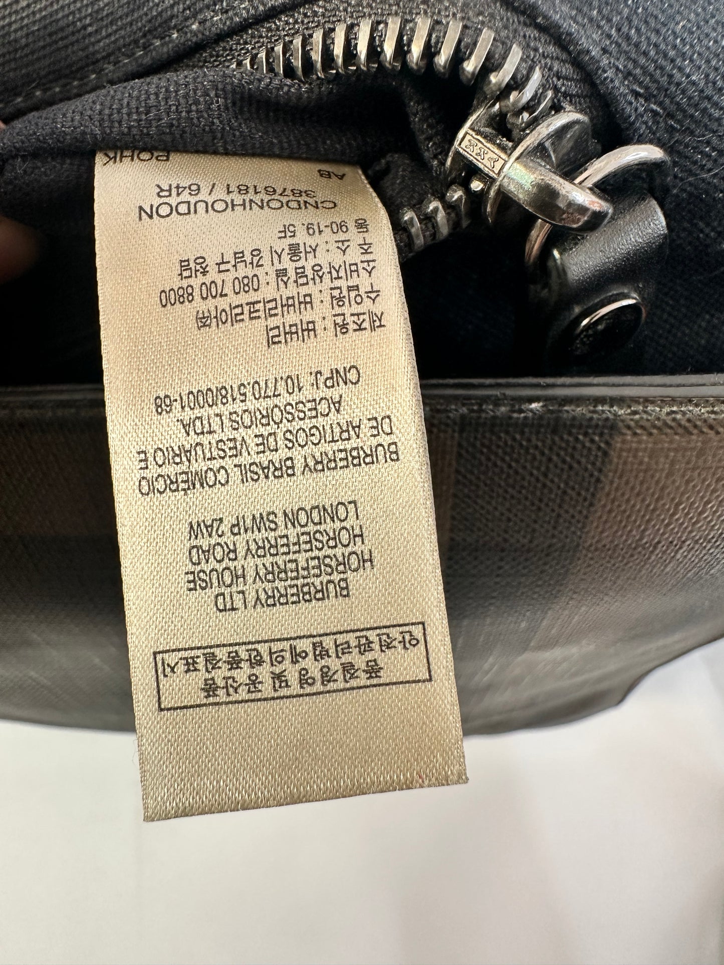 Burberry Grifford Messenger Bag Smoked Check Coated Canvas