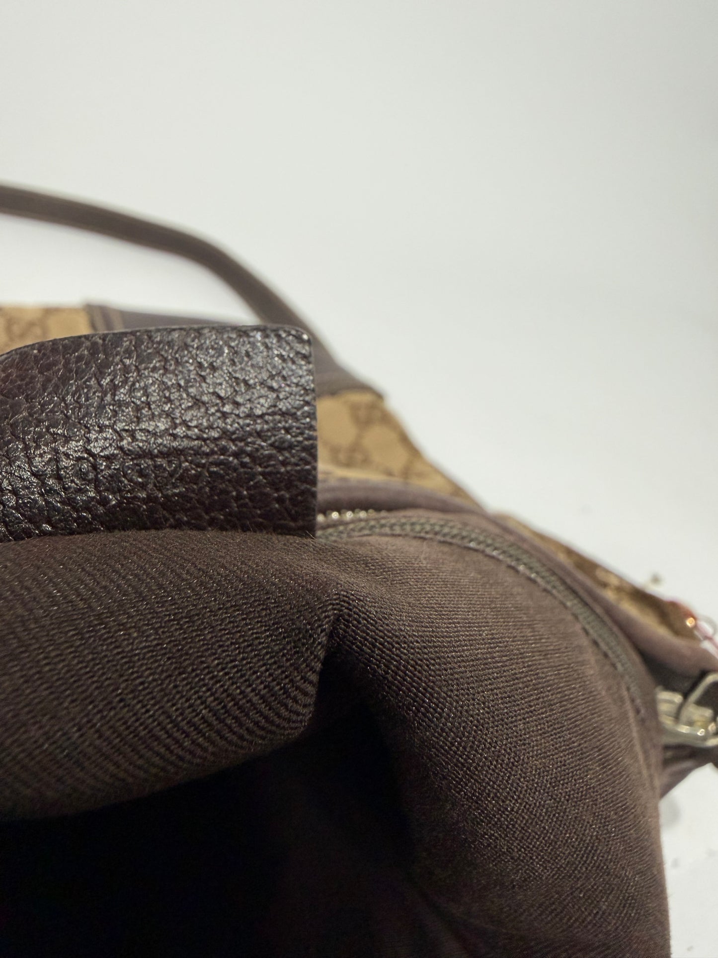 Gucci Beige/Brown GG Canvas and Leather Mayfair Bow Crossbody Bag