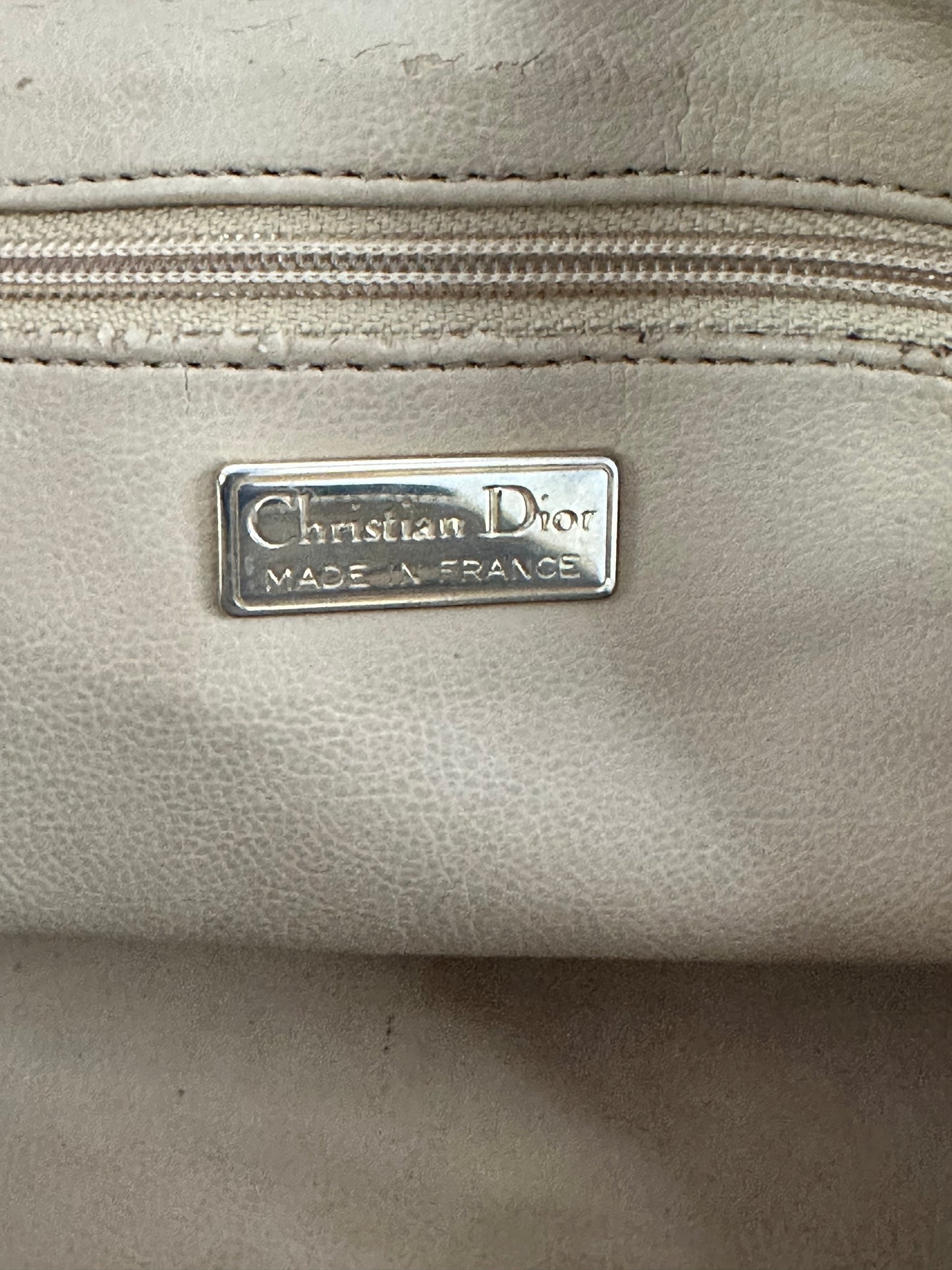 Vintage Christian Dior Leather Top Handbag
