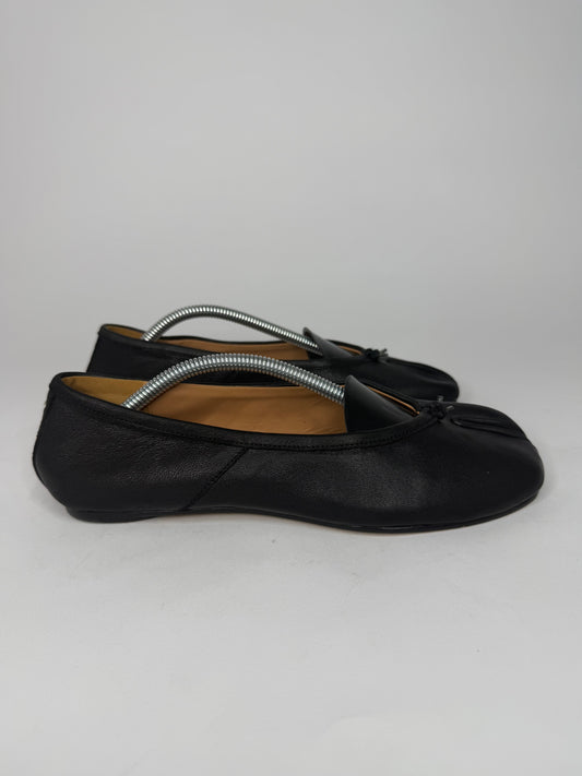 Maison Margiela Tabi Ballet Flats Black Leather Split-Toe EU 39