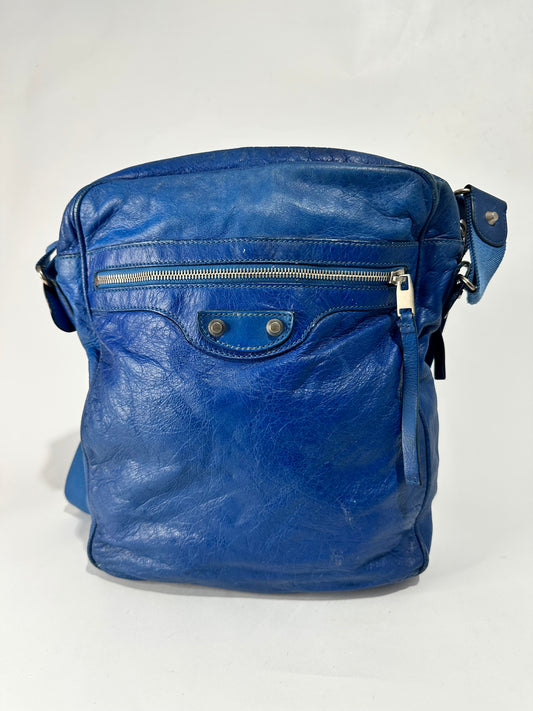 BALENCIAGA
Blue Lazuli Lambskin Leather Classic Reporter Bag