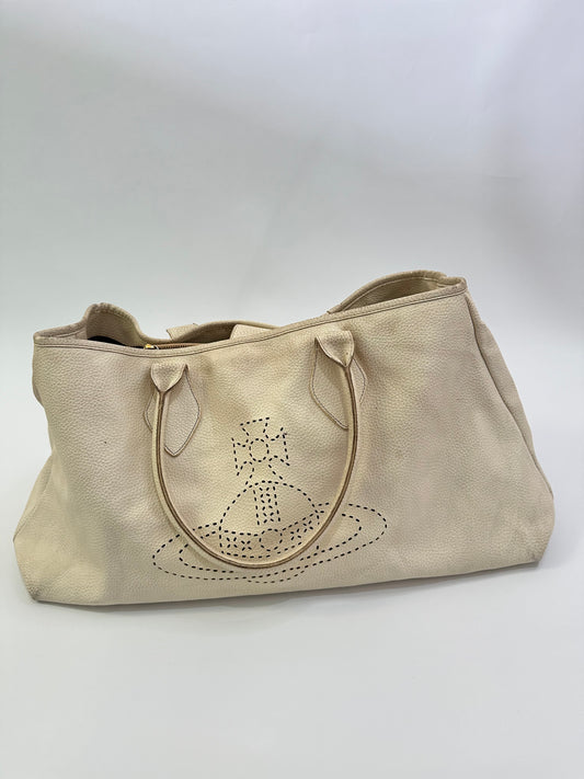 VIVIENNE WESTWOOD Black Leather Large Yasmine Tote