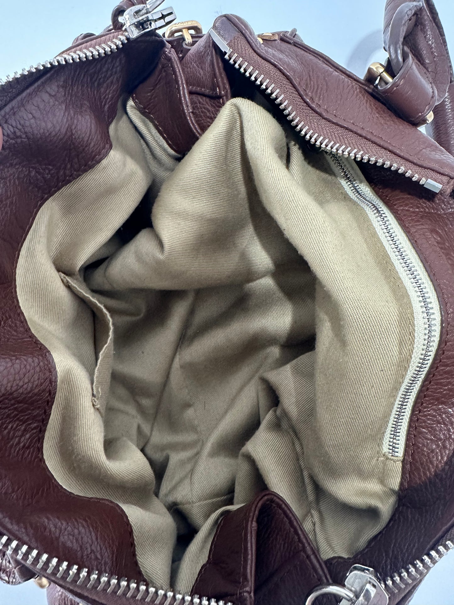 CHLOE Burgundy Leather Medium Paddington Satchel Bag