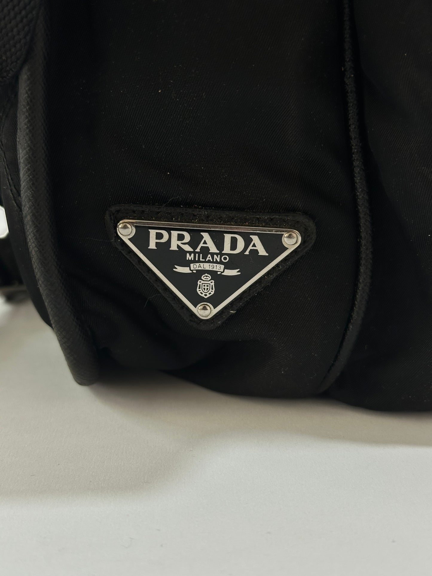 PRADA
Black Quilted Tessuto Nylon And Leather Messenger Bag