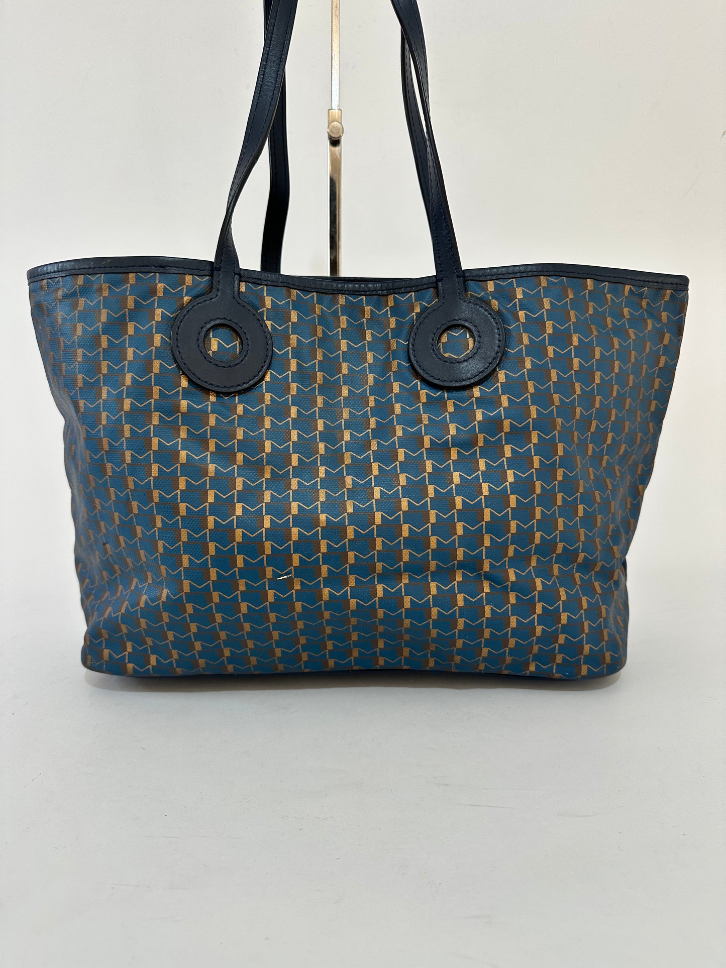 Moynat Blue Monogram Coated Canvas and Leather Oh! Ruban Tote