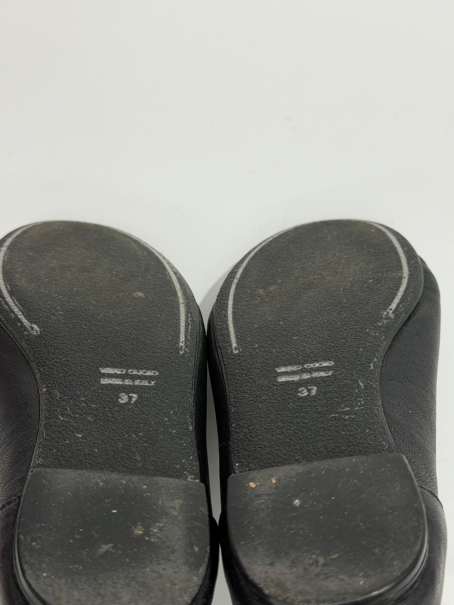 Ann Demeulemeester Black Leather Lace-Up Ballet Flats Ankle Wrap Size EU 37/ 7 US
