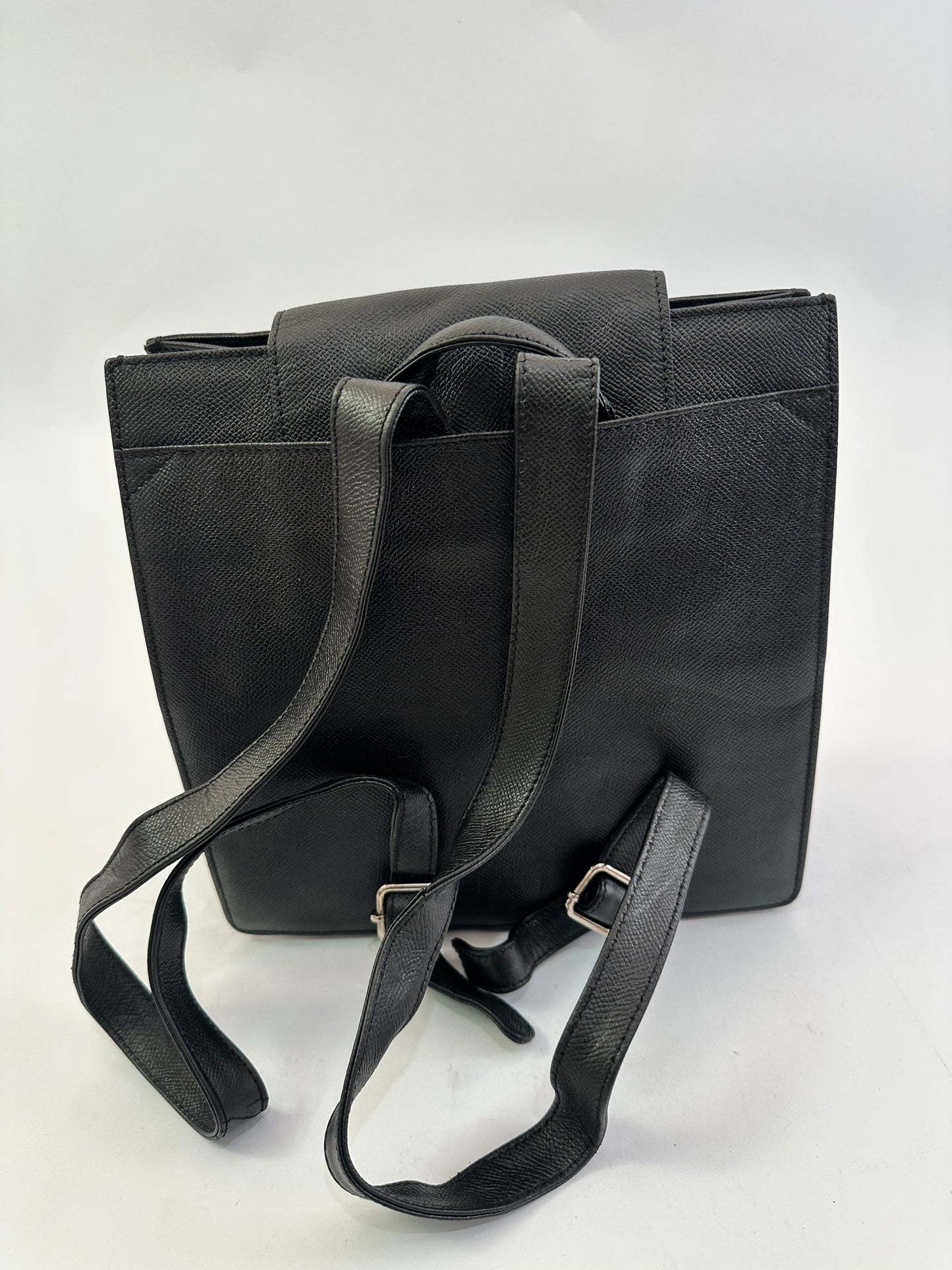 Bvlgari Black Leather Accordion Backpack