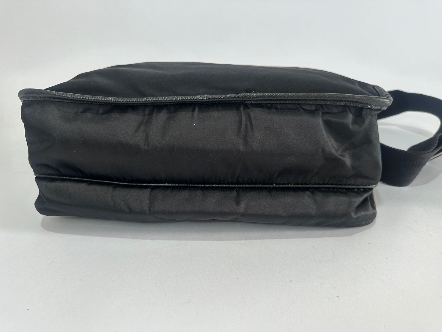 PRADA Tessuto Nylon Saffiano Logo Messenger Bag Black